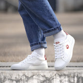 Baskets véganes de ville Blanches et rouges unisexe Winton - Meanwhile Boutique